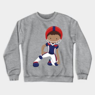 African American Boy, Rugby Player, Team Sport Crewneck Sweatshirt